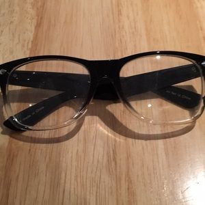 Non-prescription clear glasses, plastic frames